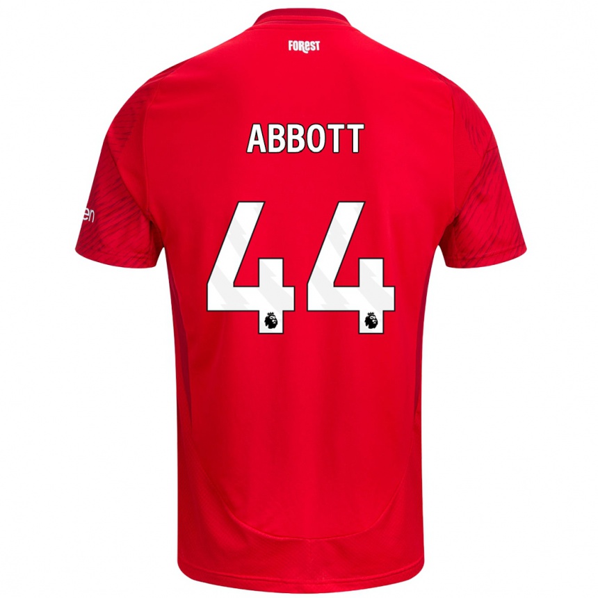 Női Labdarúgás Zach Abbott #44 Piros Fehér Hazai Jersey 2024/25 Mez Póló Ing