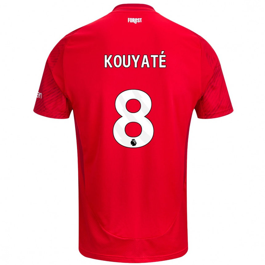 Női Labdarúgás Cheikhou Kouyaté #8 Piros Fehér Hazai Jersey 2024/25 Mez Póló Ing