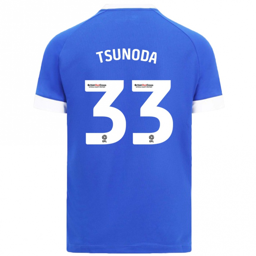 Női Labdarúgás Ryotaro Tsunoda #33 Égszínkék Hazai Jersey 2024/25 Mez Póló Ing