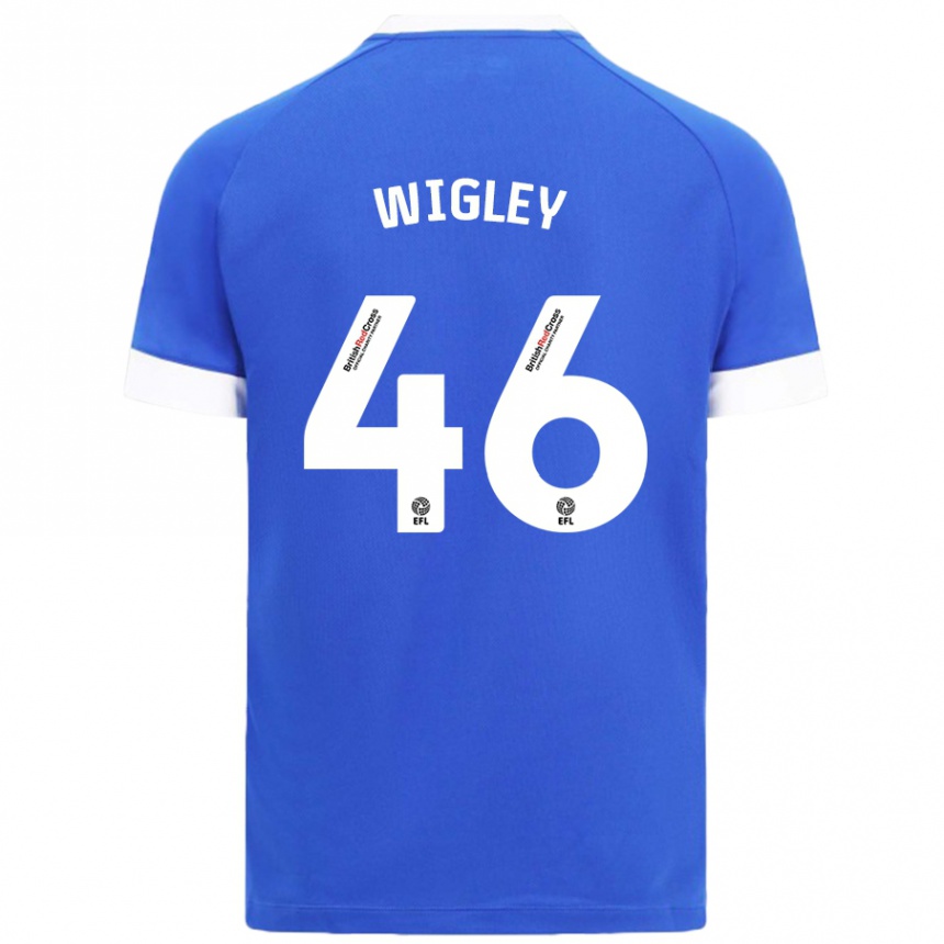 Női Labdarúgás Morgan Wigley #46 Égszínkék Hazai Jersey 2024/25 Mez Póló Ing