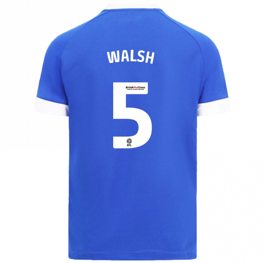 Női Labdarúgás Siobhan Walsh #5 Égszínkék Hazai Jersey 2024/25 Mez Póló Ing