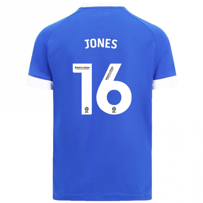 Női Labdarúgás Ellie Jones #16 Égszínkék Hazai Jersey 2024/25 Mez Póló Ing