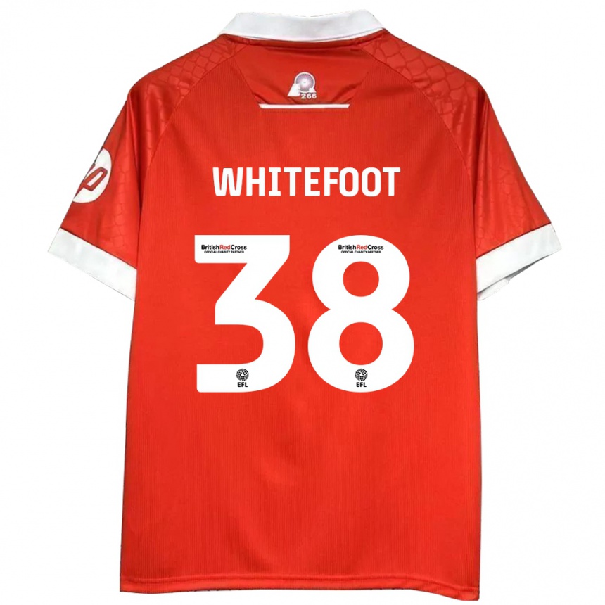 Női Labdarúgás Lily Whitefoot #38 Piros Fehér Hazai Jersey 2024/25 Mez Póló Ing