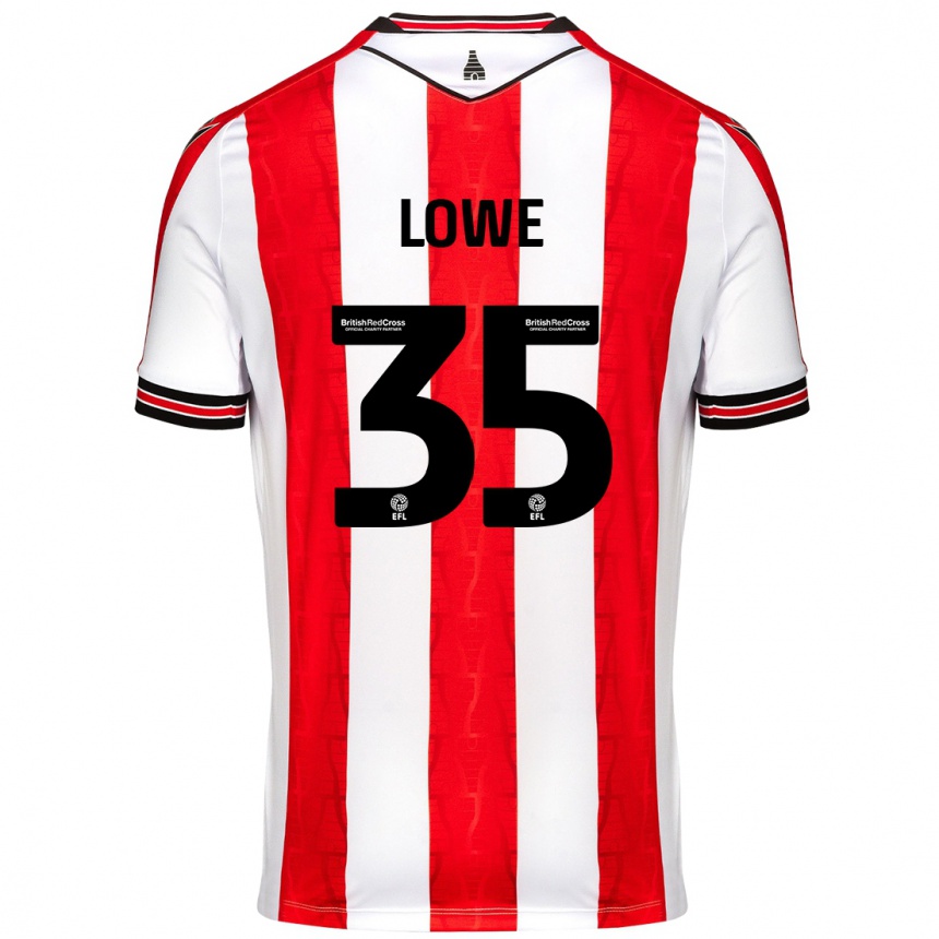 Női Labdarúgás Nathan Lowe #35 Piros Fehér Hazai Jersey 2024/25 Mez Póló Ing