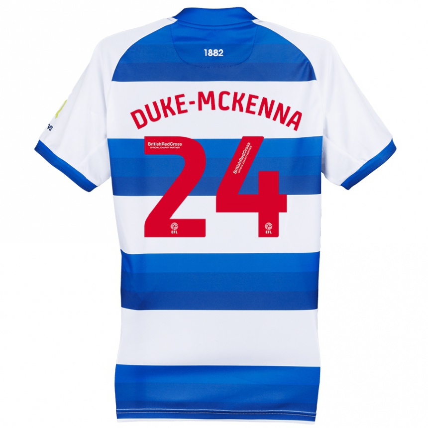 Női Labdarúgás Stephen Duke-Mckenna #24 Fehér Kék Hazai Jersey 2024/25 Mez Póló Ing