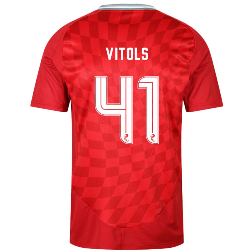 Női Labdarúgás Rodrigo Vitols #41 Piros Hazai Jersey 2024/25 Mez Póló Ing