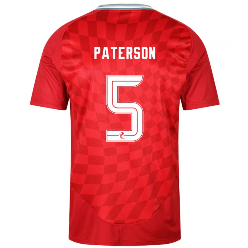 Női Labdarúgás Donna Paterson #5 Piros Hazai Jersey 2024/25 Mez Póló Ing