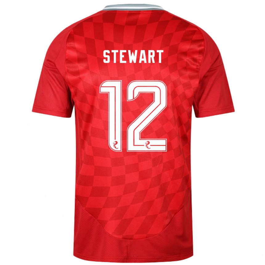 Női Labdarúgás Hannah Stewart #12 Piros Hazai Jersey 2024/25 Mez Póló Ing