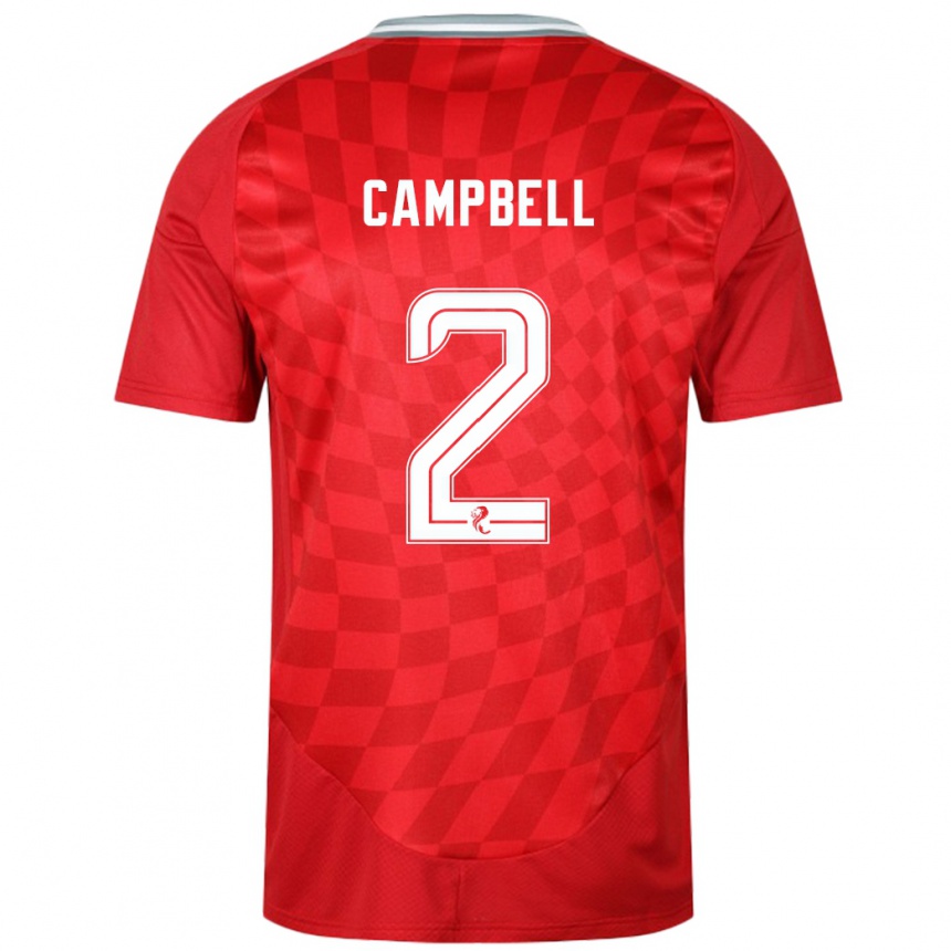 Női Labdarúgás Loren Campbell #2 Piros Hazai Jersey 2024/25 Mez Póló Ing