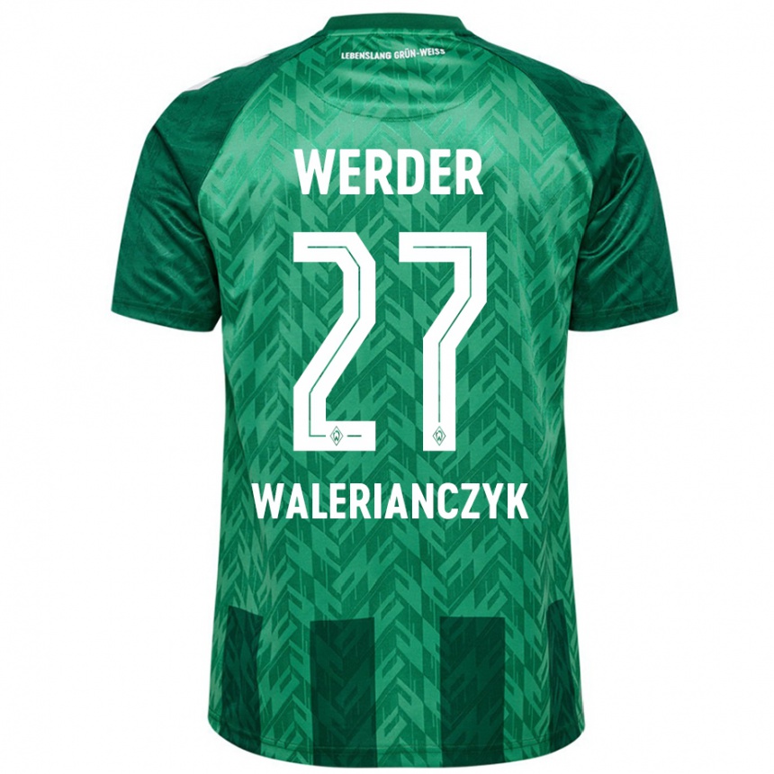 Női Labdarúgás Dennis Walerianczyk #27 Zöld Hazai Jersey 2024/25 Mez Póló Ing