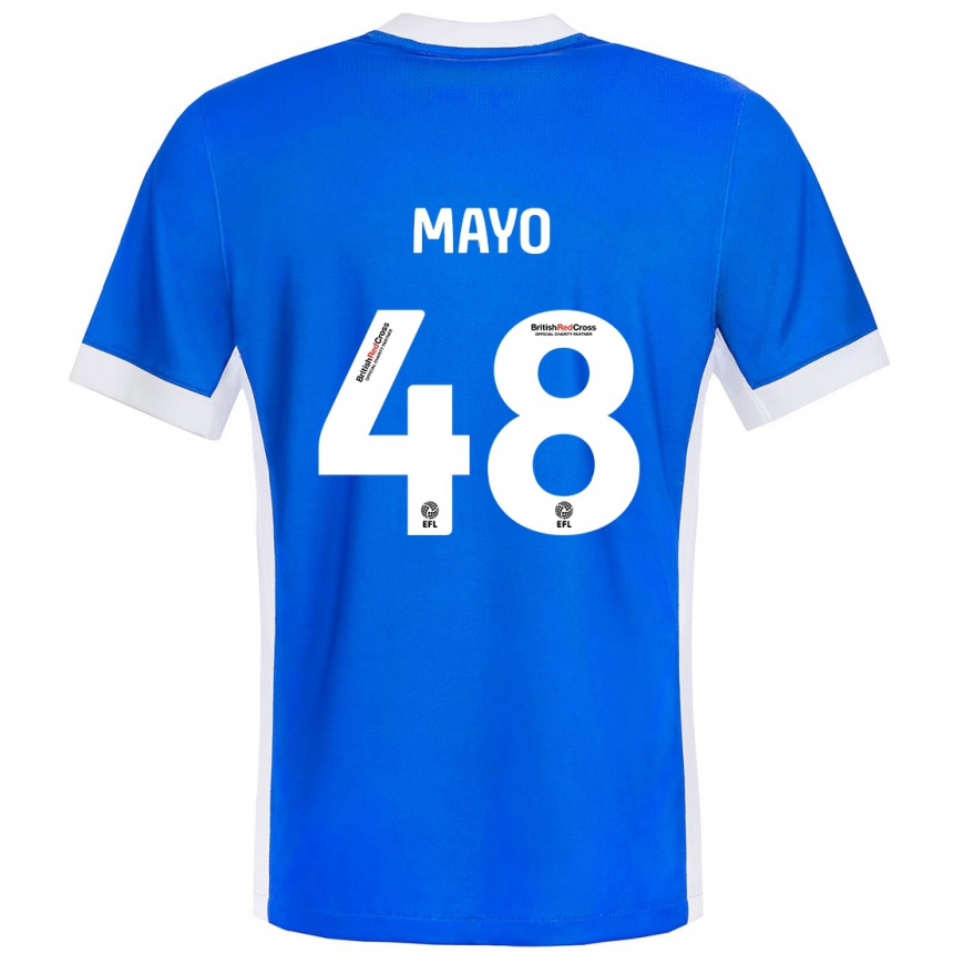 Női Labdarúgás Bradley Mayo #48 Kék Fehér Hazai Jersey 2024/25 Mez Póló Ing