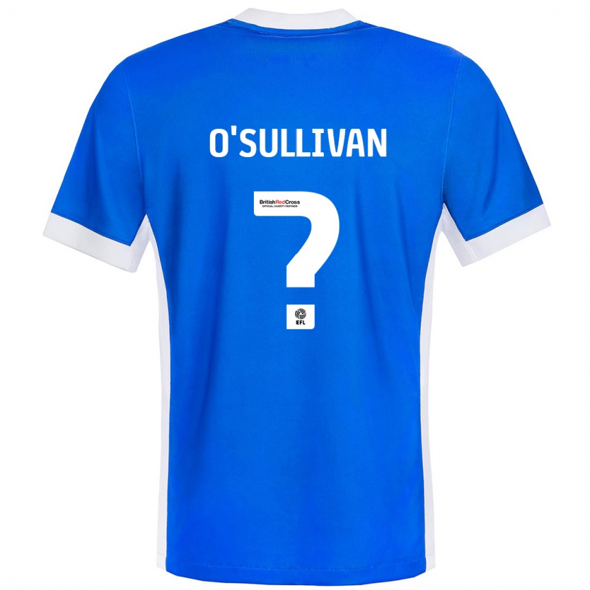 Női Labdarúgás William O'sullivan #0 Kék Fehér Hazai Jersey 2024/25 Mez Póló Ing