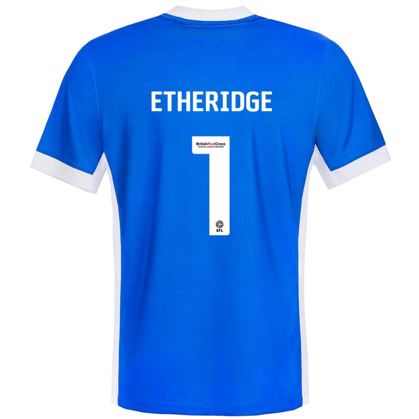 Női Labdarúgás Neil Etheridge #1 Kék Fehér Hazai Jersey 2024/25 Mez Póló Ing