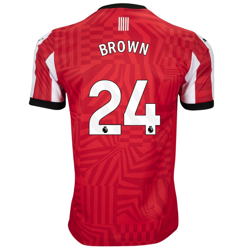 Női Labdarúgás Rachel Brown #24 Piros Fehér Hazai Jersey 2024/25 Mez Póló Ing