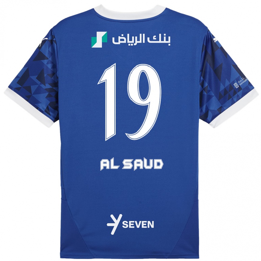 Női Labdarúgás Manal Al Saud #19 Sötétkék Fehér Hazai Jersey 2024/25 Mez Póló Ing