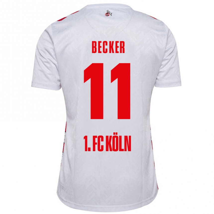 Női Labdarúgás Marlon Becker #11 Fehér Piros Hazai Jersey 2024/25 Mez Póló Ing