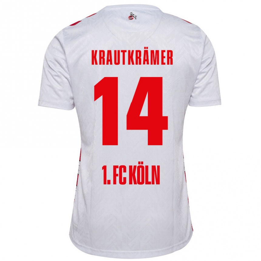 Női Labdarúgás Jakob Krautkrämer #14 Fehér Piros Hazai Jersey 2024/25 Mez Póló Ing