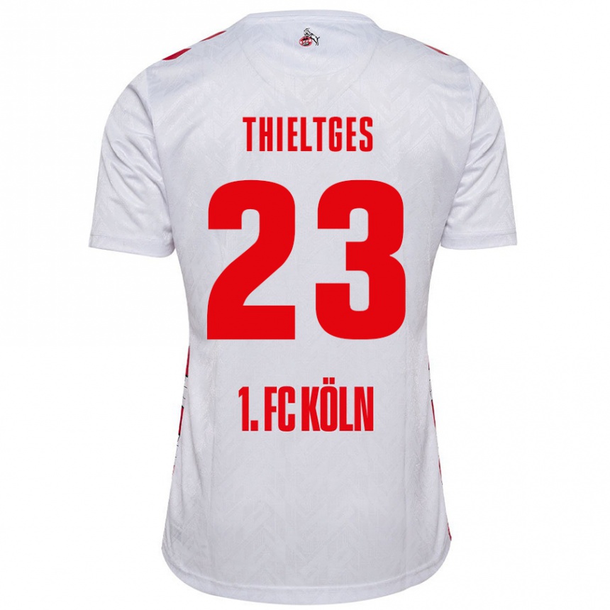 Női Labdarúgás Phil Thieltges #23 Fehér Piros Hazai Jersey 2024/25 Mez Póló Ing