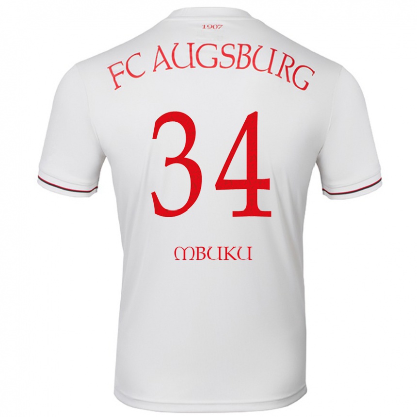 Női Labdarúgás Nathanaël Mbuku #34 Fehér Hazai Jersey 2024/25 Mez Póló Ing