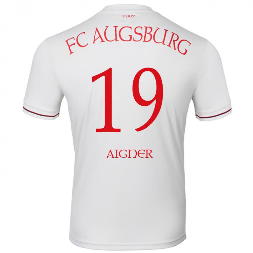 Női Labdarúgás Lukas Aigner #19 Fehér Hazai Jersey 2024/25 Mez Póló Ing