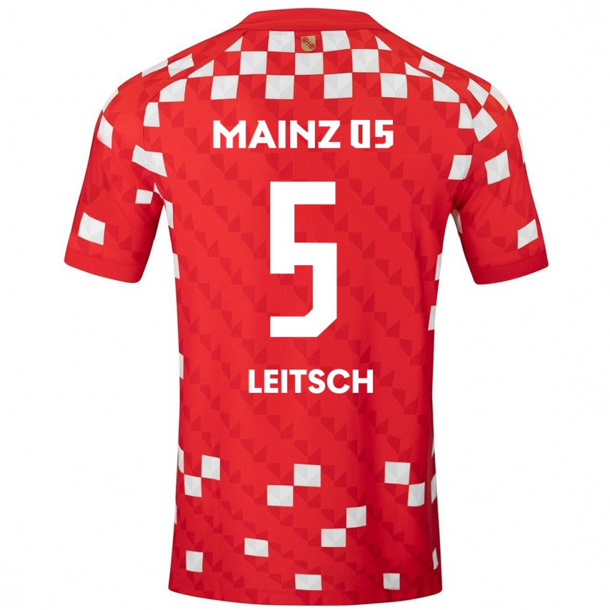 Női Labdarúgás Maxim Leitsch #5 Fehér Piros Hazai Jersey 2024/25 Mez Póló Ing