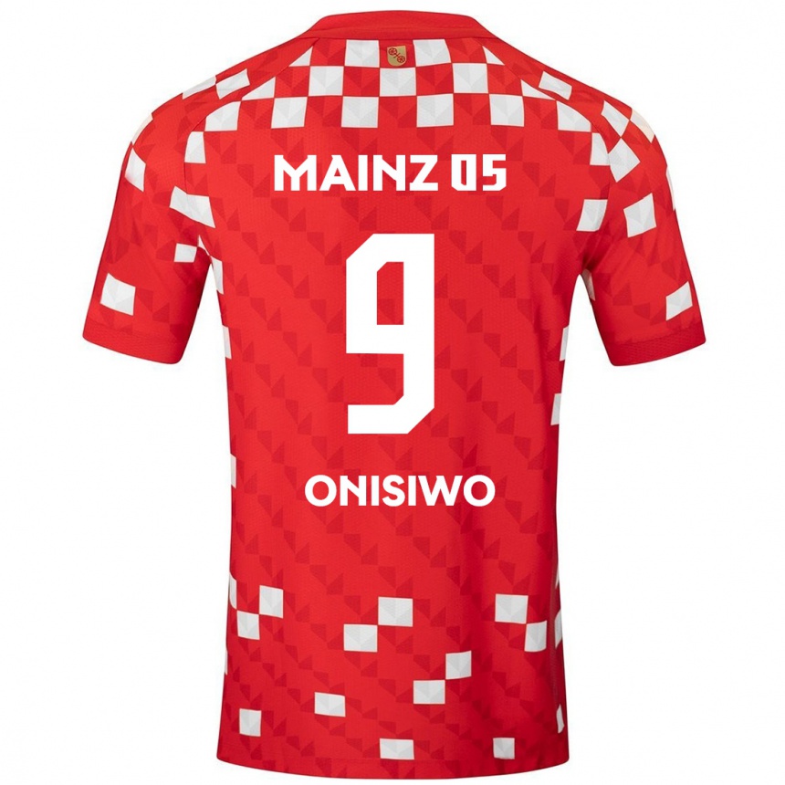 Női Labdarúgás Karim Onisiwo #9 Fehér Piros Hazai Jersey 2024/25 Mez Póló Ing