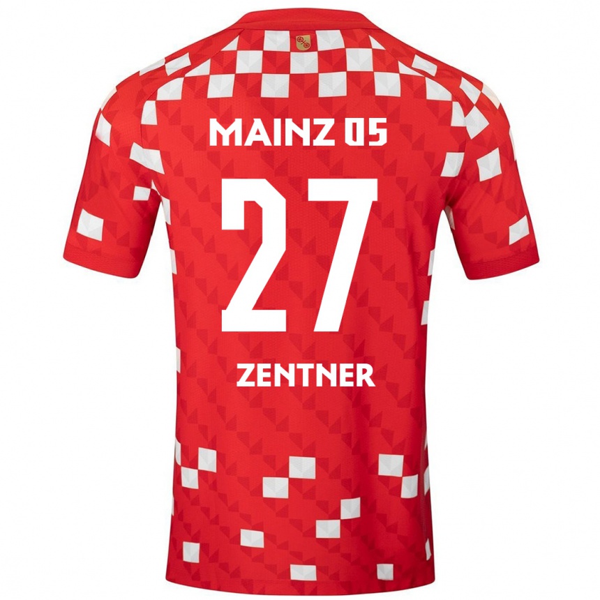 Női Labdarúgás Robin Zentner #27 Fehér Piros Hazai Jersey 2024/25 Mez Póló Ing