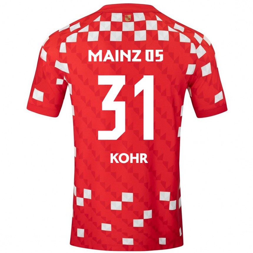 Női Labdarúgás Dominik Kohr #31 Fehér Piros Hazai Jersey 2024/25 Mez Póló Ing