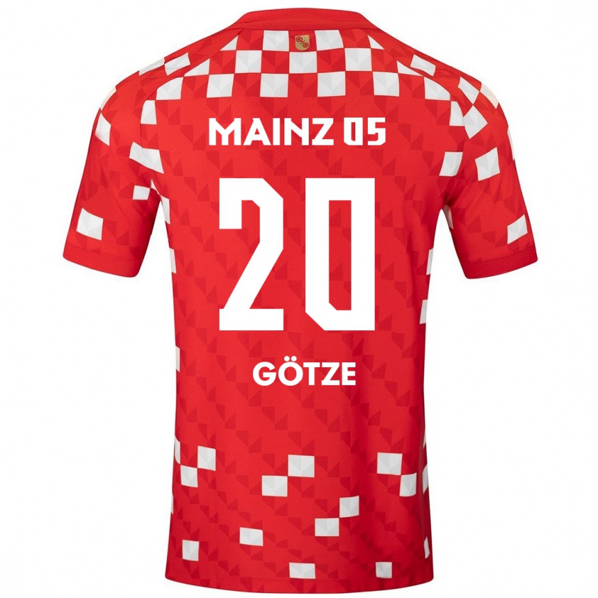 Női Labdarúgás Justus Götze #20 Fehér Piros Hazai Jersey 2024/25 Mez Póló Ing