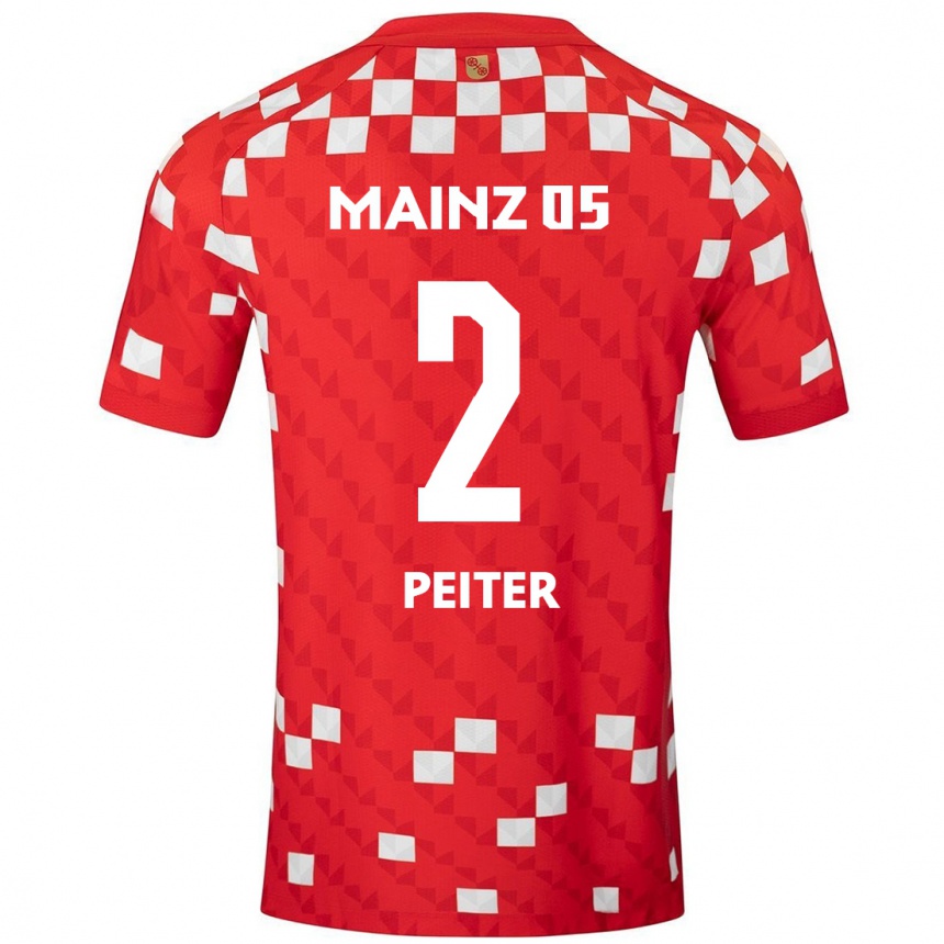 Női Labdarúgás Chiara Peiter #2 Fehér Piros Hazai Jersey 2024/25 Mez Póló Ing