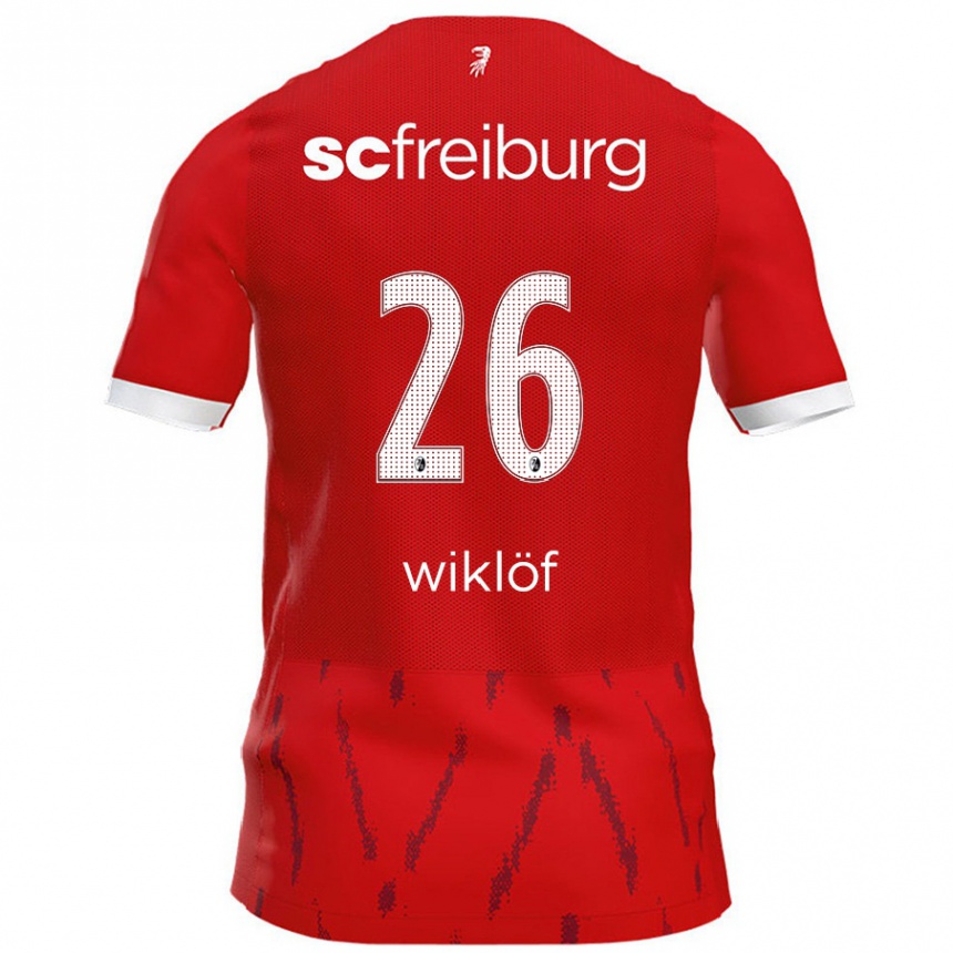 Női Labdarúgás Oscar Wiklöf #26 Piros Hazai Jersey 2024/25 Mez Póló Ing