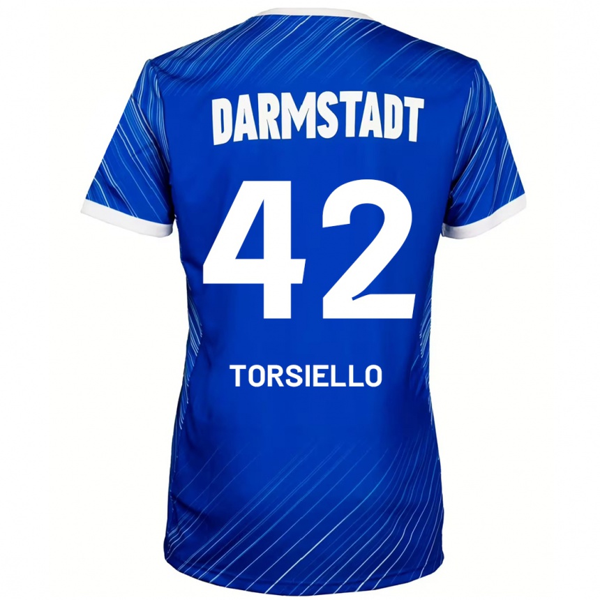 Női Labdarúgás Fabio Torsiello #42 Kék Fehér Hazai Jersey 2024/25 Mez Póló Ing