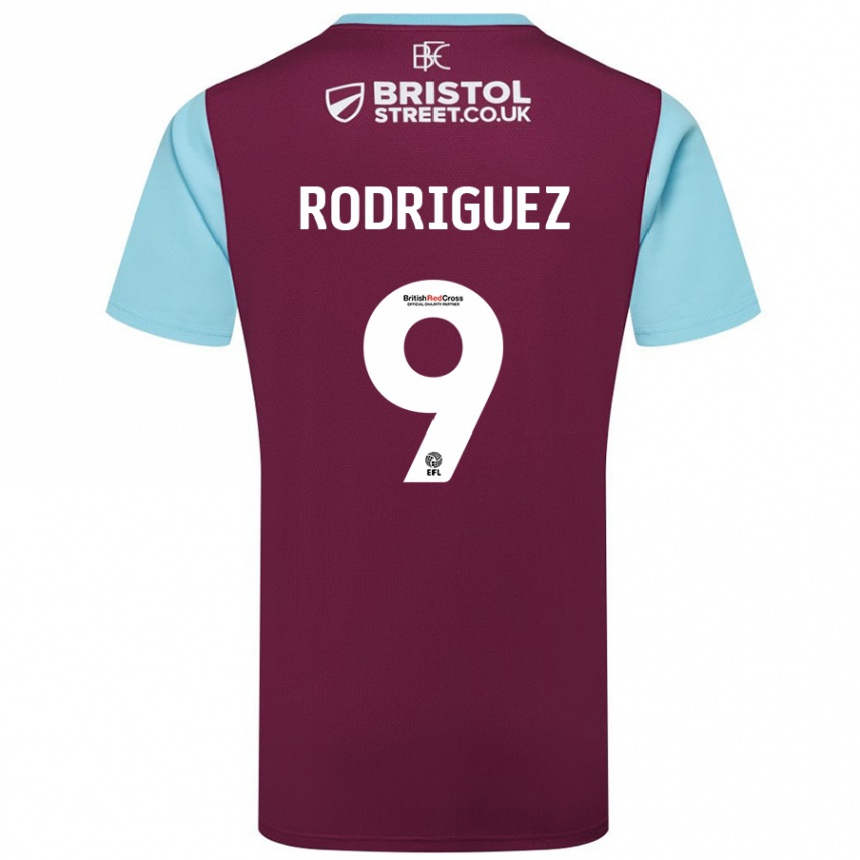 Női Labdarúgás Jay Rodríguez #9 Bordó Égszínkék Hazai Jersey 2024/25 Mez Póló Ing