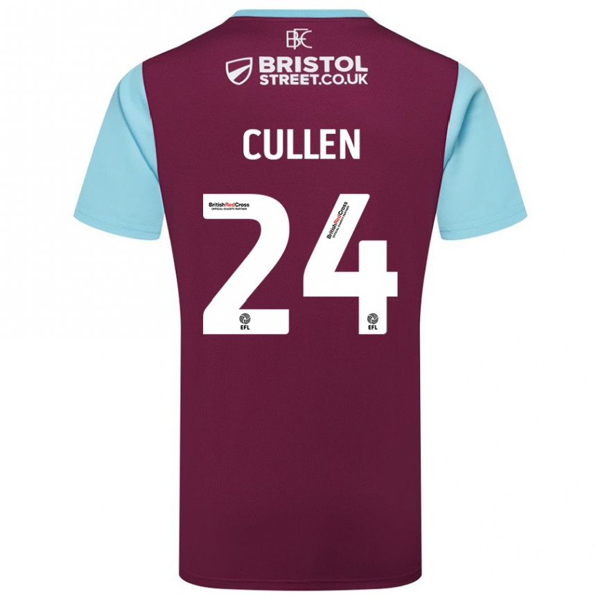 Női Labdarúgás Josh Cullen #24 Bordó Égszínkék Hazai Jersey 2024/25 Mez Póló Ing