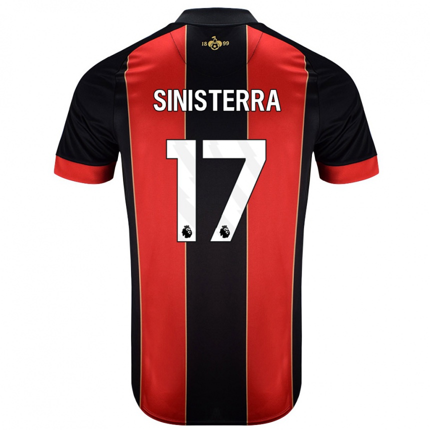 Női Labdarúgás Luis Sinisterra #17 Piros Fekete Hazai Jersey 2024/25 Mez Póló Ing