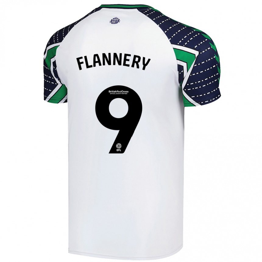 Női Labdarúgás Keira Flannery #9 Fehér Idegenbeli Jersey 2024/25 Mez Póló Ing