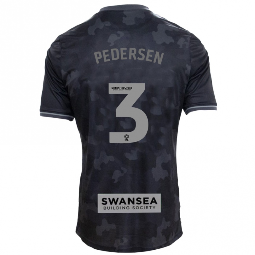 Női Labdarúgás Kristian Pedersen #3 Fekete Idegenbeli Jersey 2024/25 Mez Póló Ing