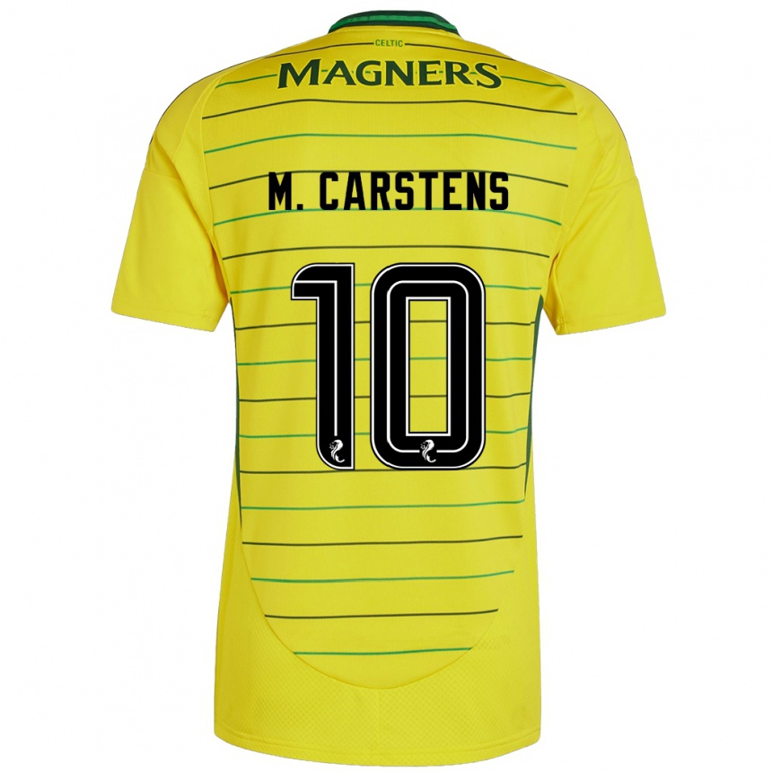 Női Labdarúgás Mathilde Carstens #10 Sárga Idegenbeli Jersey 2024/25 Mez Póló Ing