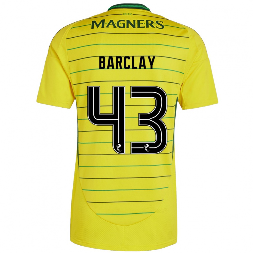 Női Labdarúgás Lucy Barclay #43 Sárga Idegenbeli Jersey 2024/25 Mez Póló Ing