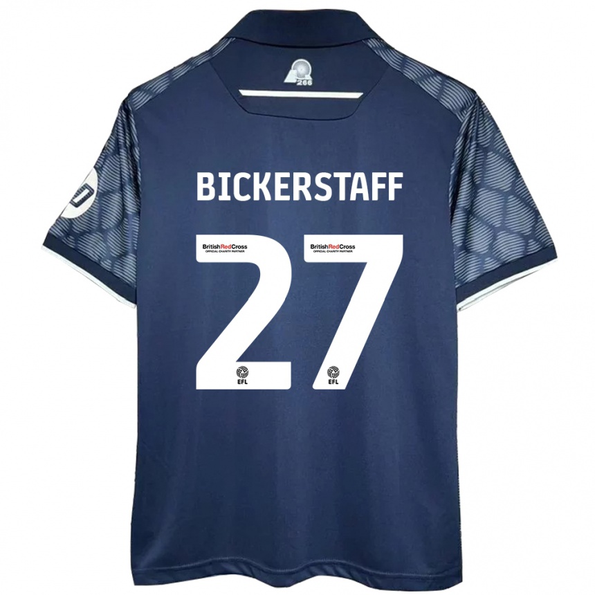 Női Labdarúgás Jake Bickerstaff #27 Fekete Idegenbeli Jersey 2024/25 Mez Póló Ing