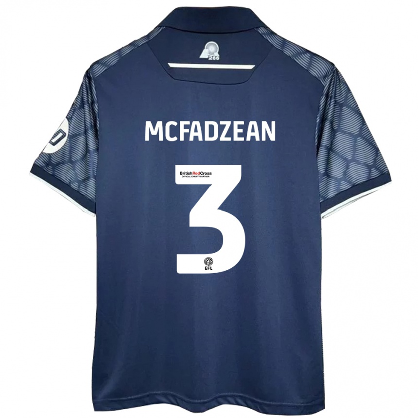 Női Labdarúgás Callum Mcfadzean #3 Fekete Idegenbeli Jersey 2024/25 Mez Póló Ing