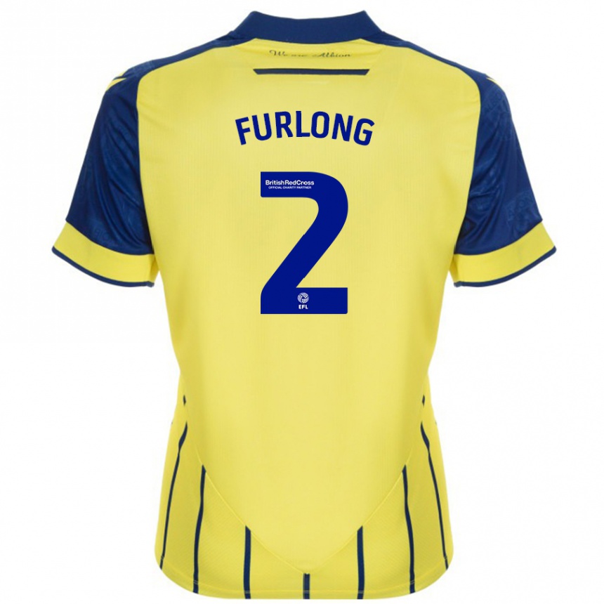 Női Labdarúgás Darnell Furlong #2 Sárga Kék Idegenbeli Jersey 2024/25 Mez Póló Ing