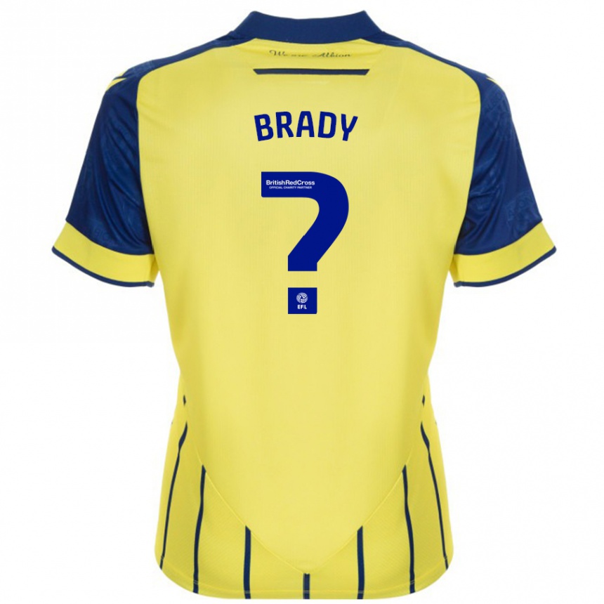 Női Labdarúgás Louis Brady #0 Sárga Kék Idegenbeli Jersey 2024/25 Mez Póló Ing