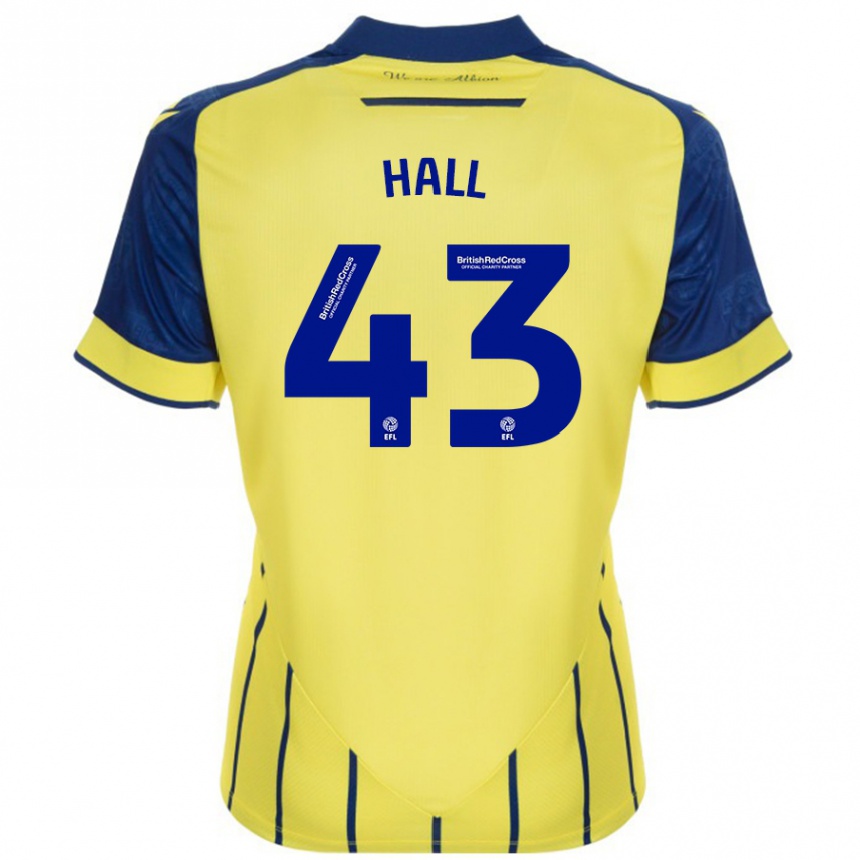 Női Labdarúgás Reece Hall #43 Sárga Kék Idegenbeli Jersey 2024/25 Mez Póló Ing