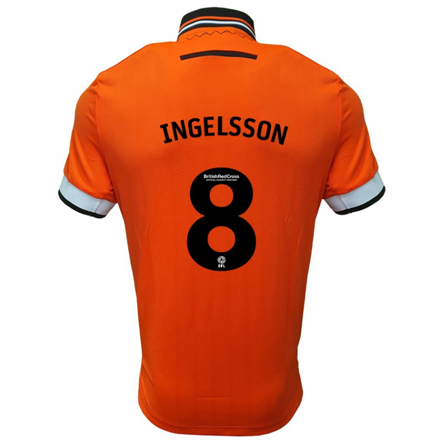 Női Labdarúgás Svante Ingelsson #8 Narancssárga Fehér Idegenbeli Jersey 2024/25 Mez Póló Ing