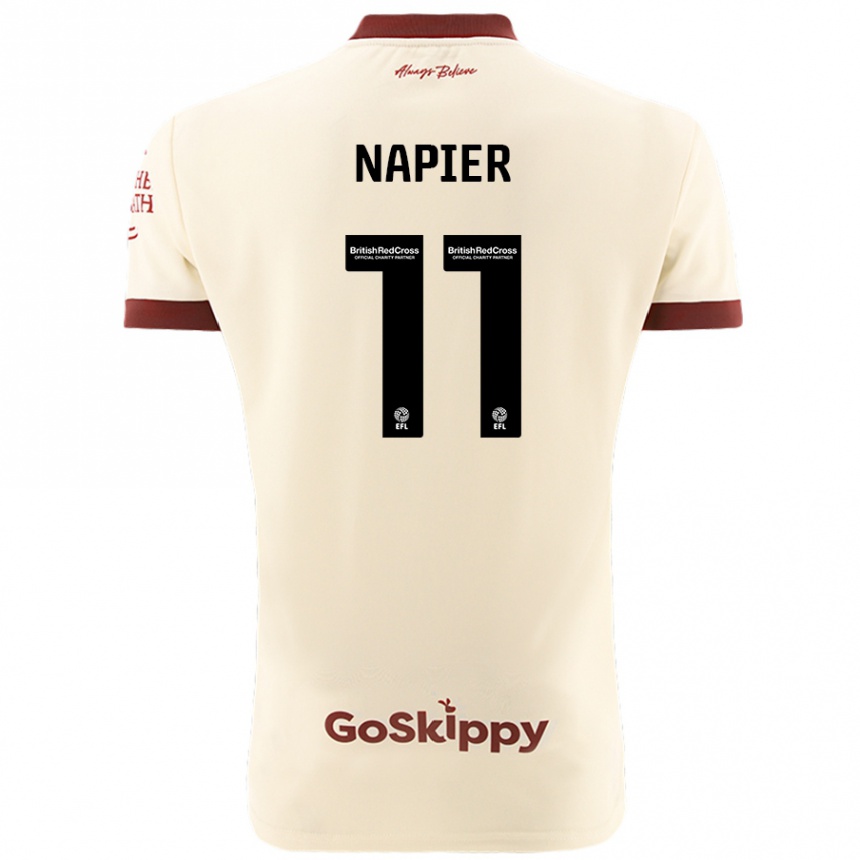 Női Labdarúgás Jamie-Lee Napier #11 Krém Fehér Idegenbeli Jersey 2024/25 Mez Póló Ing