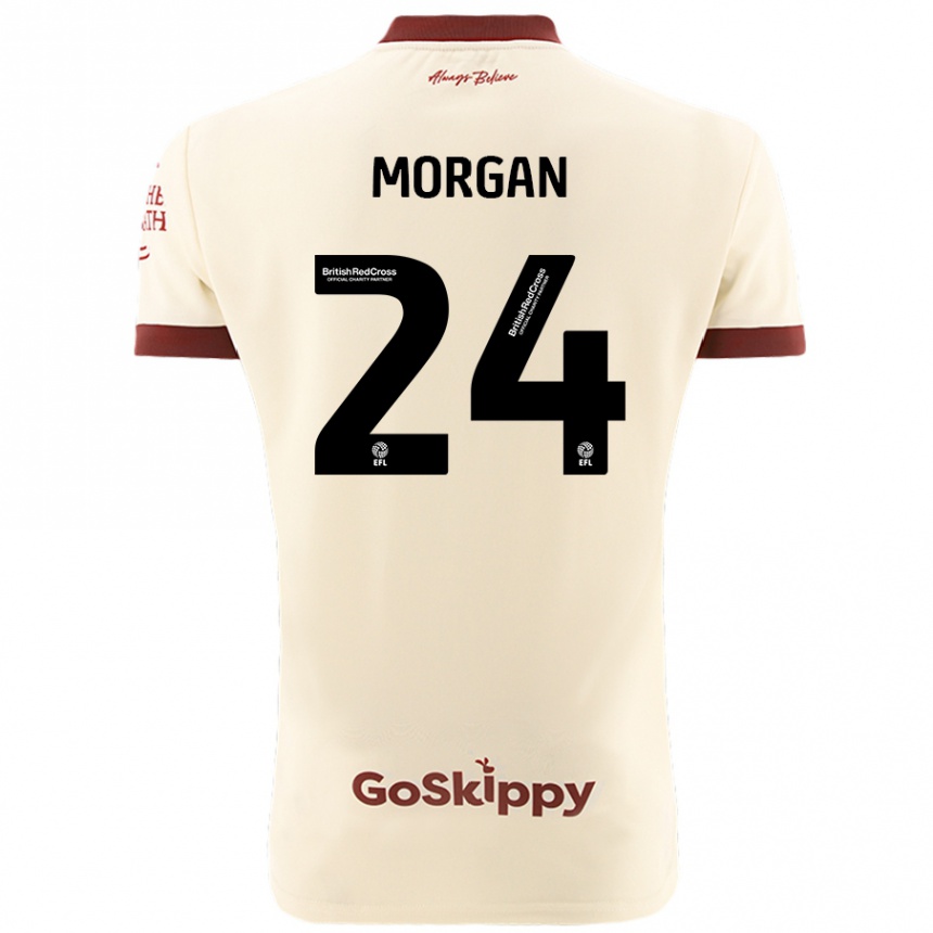 Női Labdarúgás Ffion Morgan #24 Krém Fehér Idegenbeli Jersey 2024/25 Mez Póló Ing