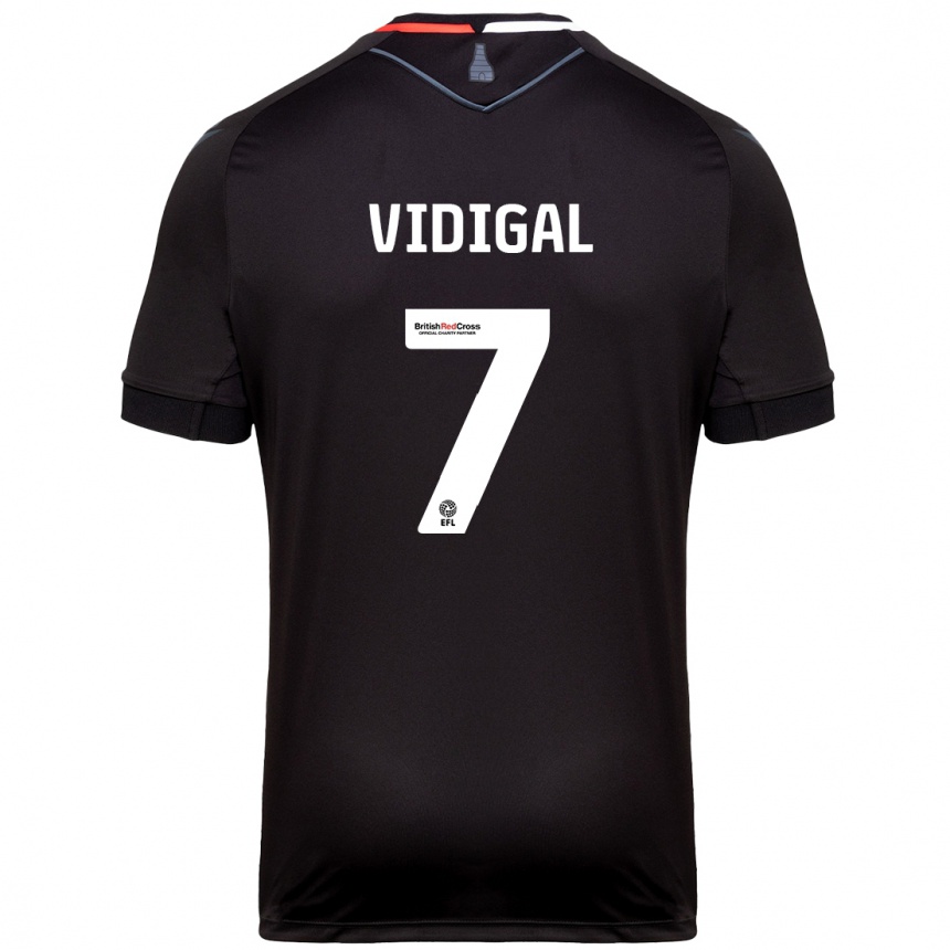 Női Labdarúgás André Vidigal #7 Fekete Idegenbeli Jersey 2024/25 Mez Póló Ing