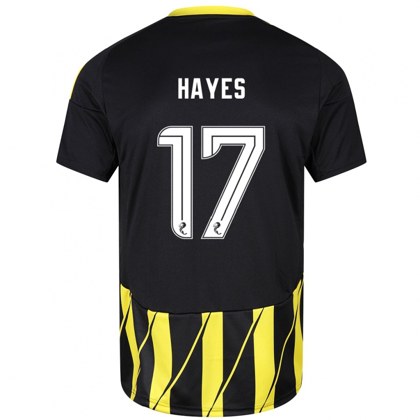 Női Labdarúgás Jonny Hayes #17 Fekete Sárga Idegenbeli Jersey 2024/25 Mez Póló Ing