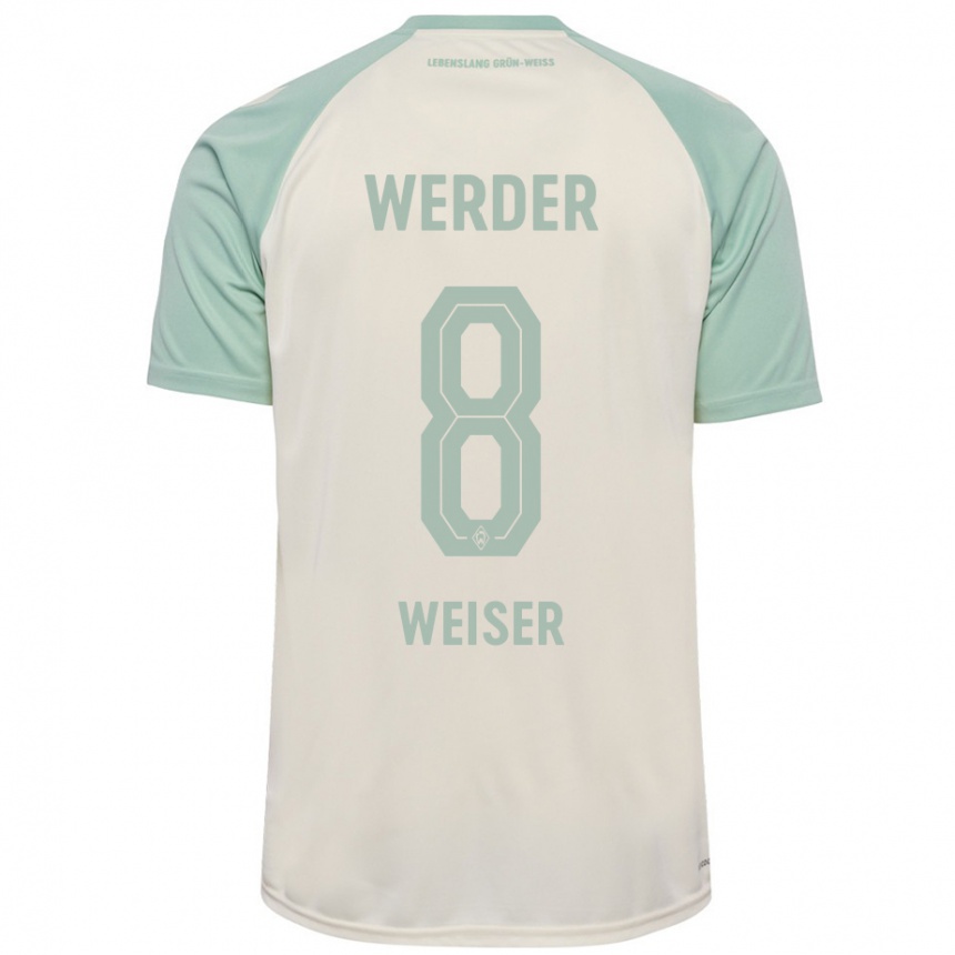 Női Labdarúgás Mitchell Weiser #8 Törtfehér Világoszöld Idegenbeli Jersey 2024/25 Mez Póló Ing